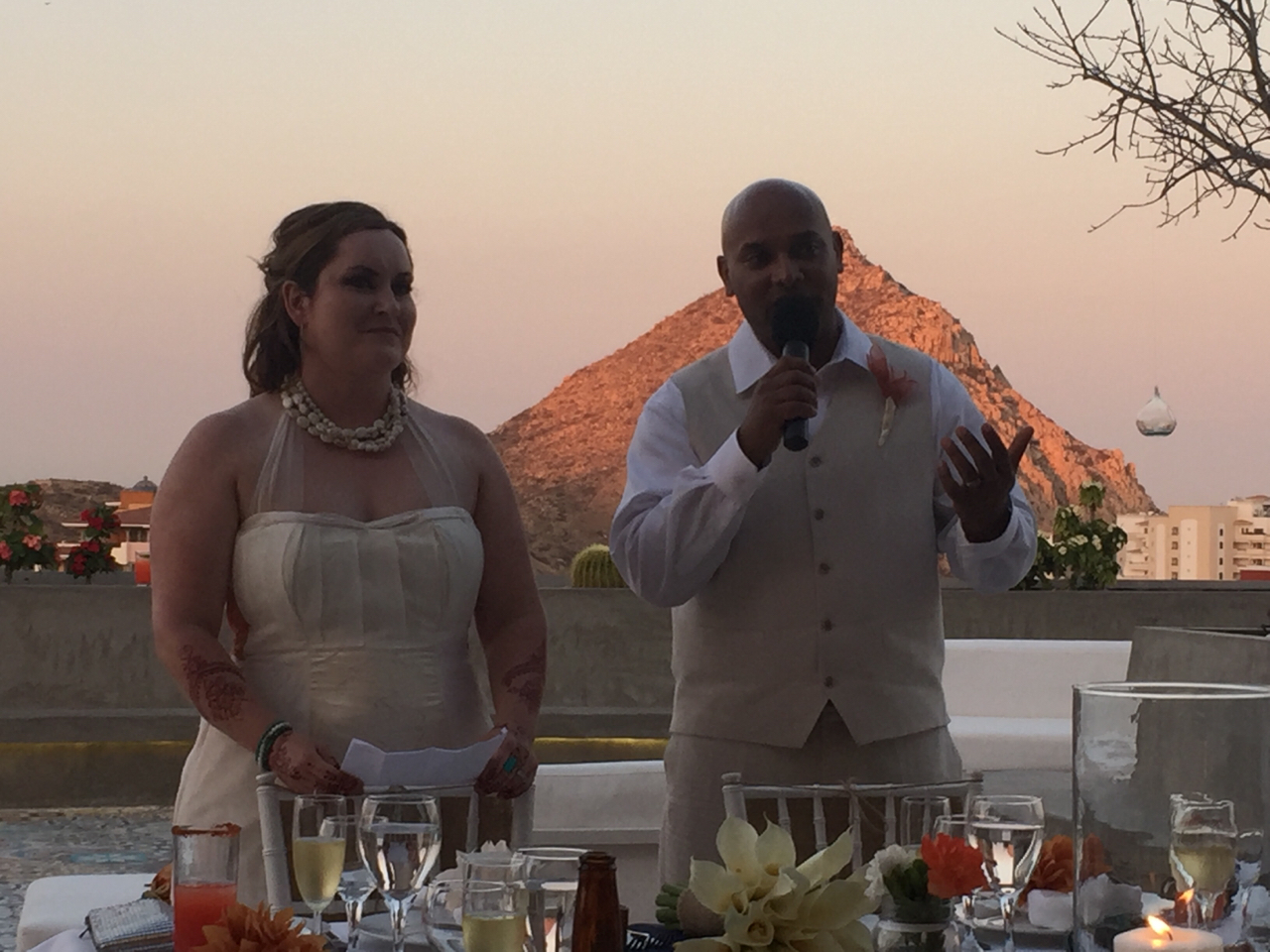 Alicea and Arvin reception toast