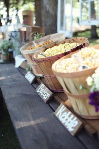 popcorn wedding buffet - outdoor wedding inspiration