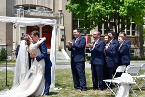 Lehigh Valley wedding video - couple first kiss