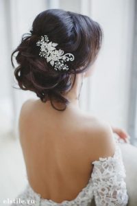Romantic wedding hair brunette