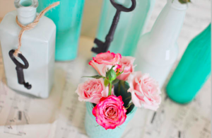 wedding DIYs painted centerpieces - wedding DIY with instructions