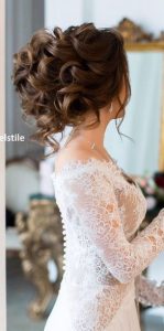 curly wedding hairstyle updo