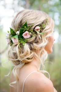 Wedding hair blonde flower crown