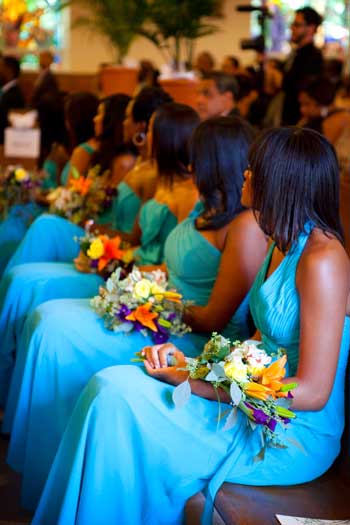 Gorgeous teal bridesmaid dresses