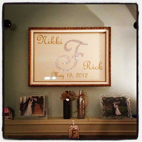 Framed Monogram is a great way to preserve custom aisle runner