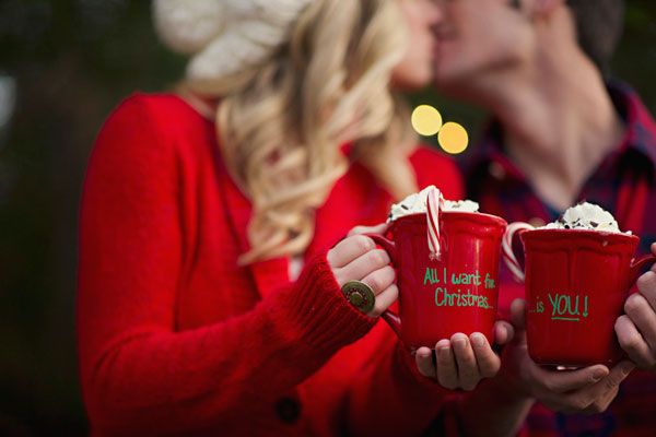 Christmas Engagement Announcement Card