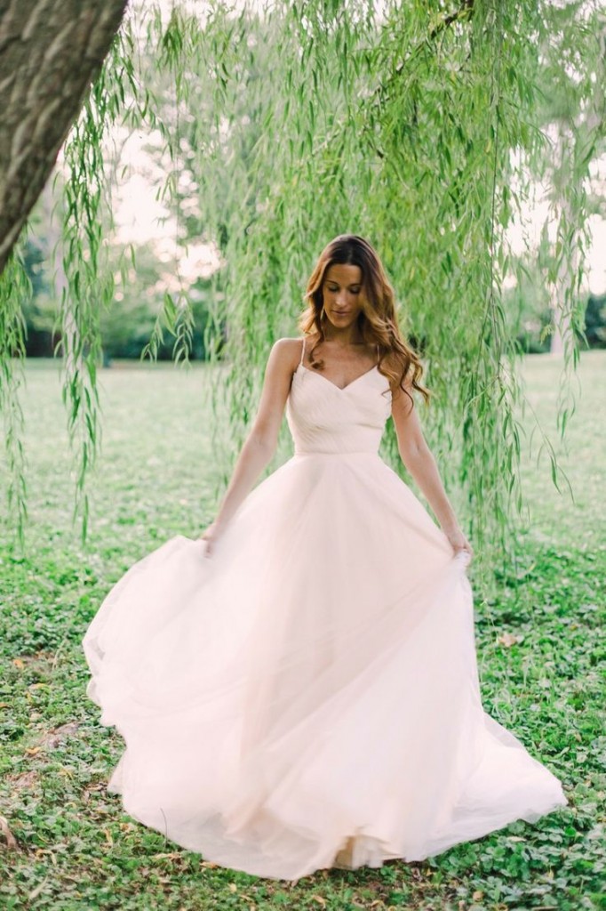 Non-traditional spring wedding dress